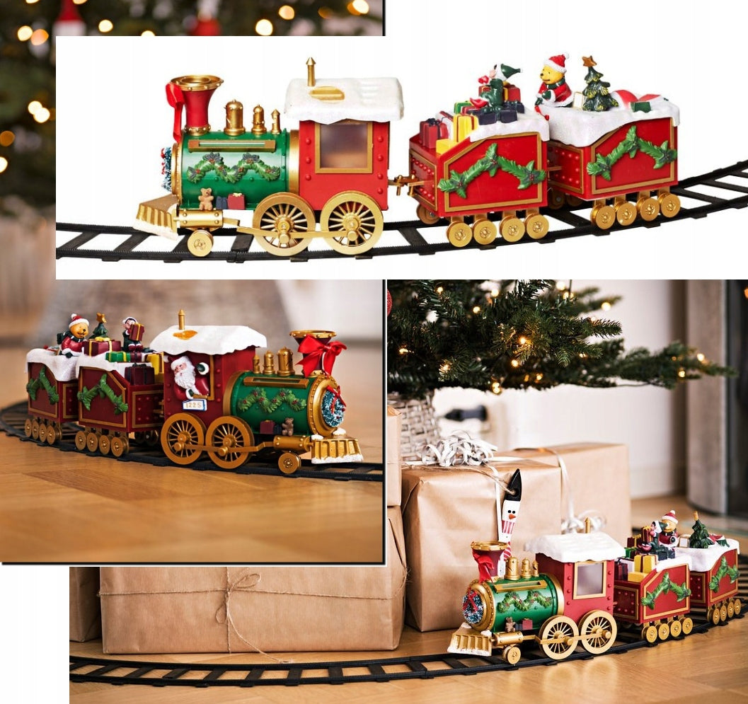 Kalėdinis traukinukas LED Melodija Kalėdų giesmės Ø136cm