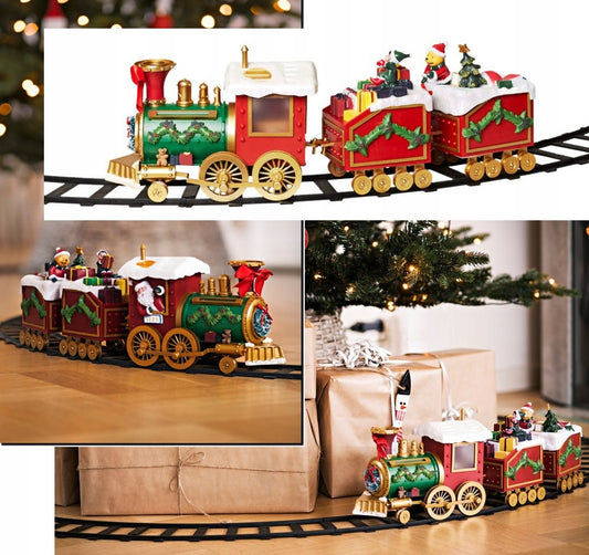 Kalėdinis traukinukas LED Melodija Kalėdų giesmės Ø136cm