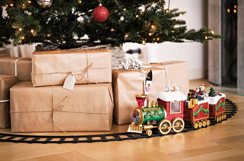 Kalėdinis traukinukas LED Melodija Kalėdų giesmės Ø136cm