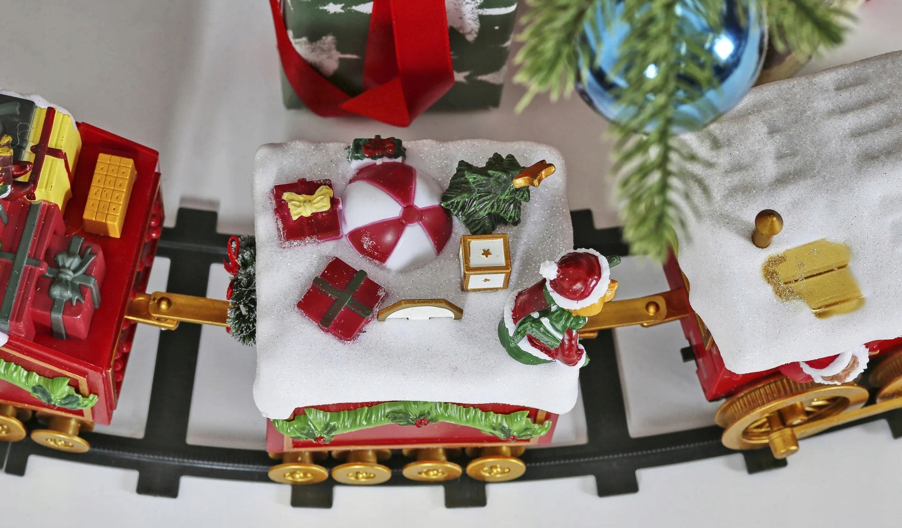 Kalėdinis traukinukas LED Melodija Kalėdų giesmės Ø136cm