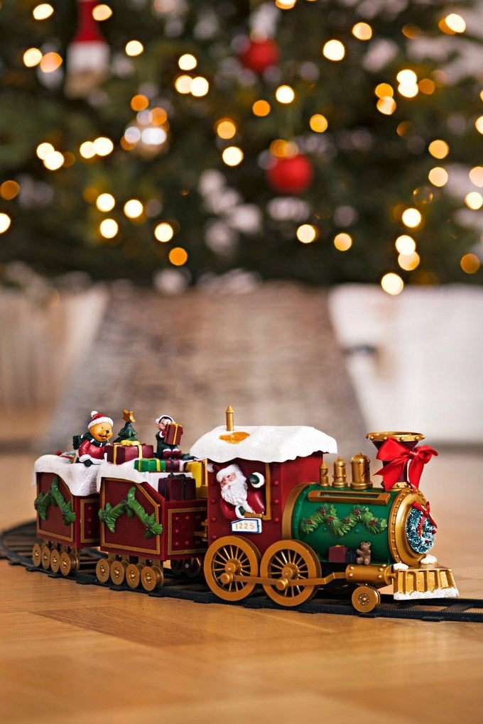 Kalėdinis traukinukas LED Melodija Kalėdų giesmės Ø136cm