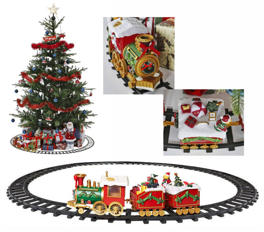 Kalėdinis traukinukas LED Melodija Kalėdų giesmės Ø136cm