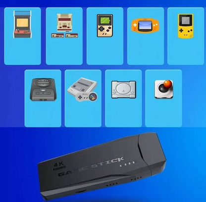 Retro žaidimų konsolė televizoriui, emuliatorius, 2 valdymo pulteliai, 64GB kortelė, 20000 žaidimų