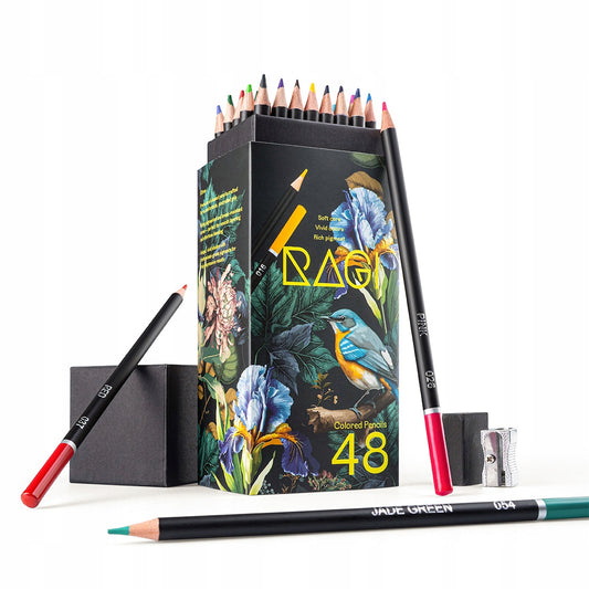 Aliejinės Minkštos Spalvotos Kreidelės Piešimo Rinkinys 48 Spalvų Dovanų Dėžutė