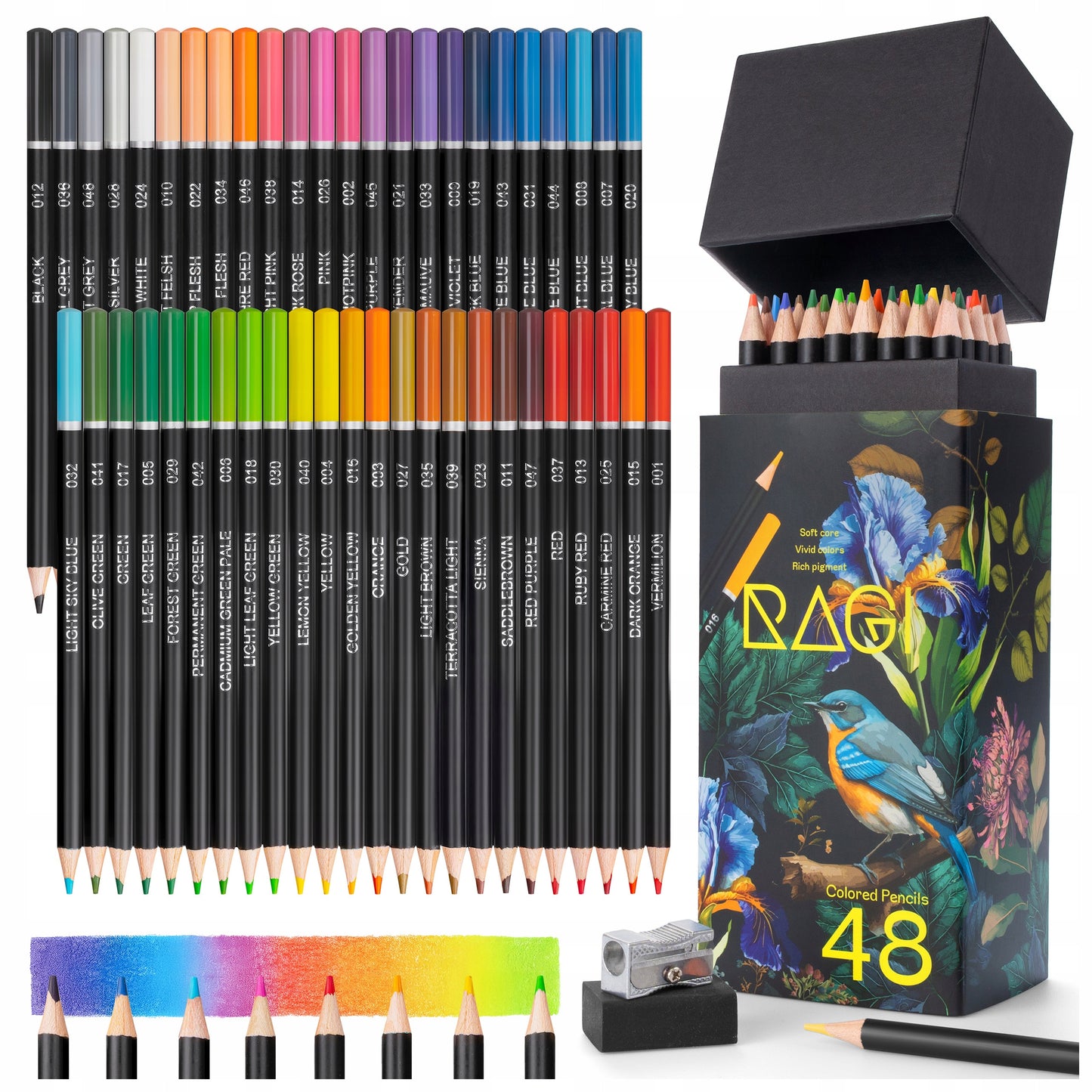 Aliejinės Minkštos Spalvotos Kreidelės Piešimo Rinkinys 48 Spalvų Dovanų Dėžutė