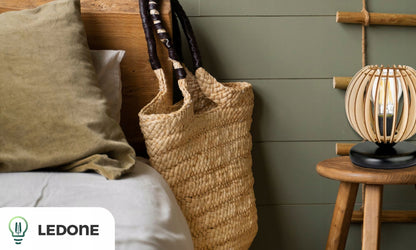 Naktinė lemputė Stalo lempa Medinis Loft Retro E27 Miegamajam Kištukinė