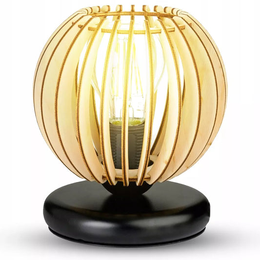 Naktinė lemputė Stalo lempa Medinis Loft Retro E27 Miegamajam Kištukinė