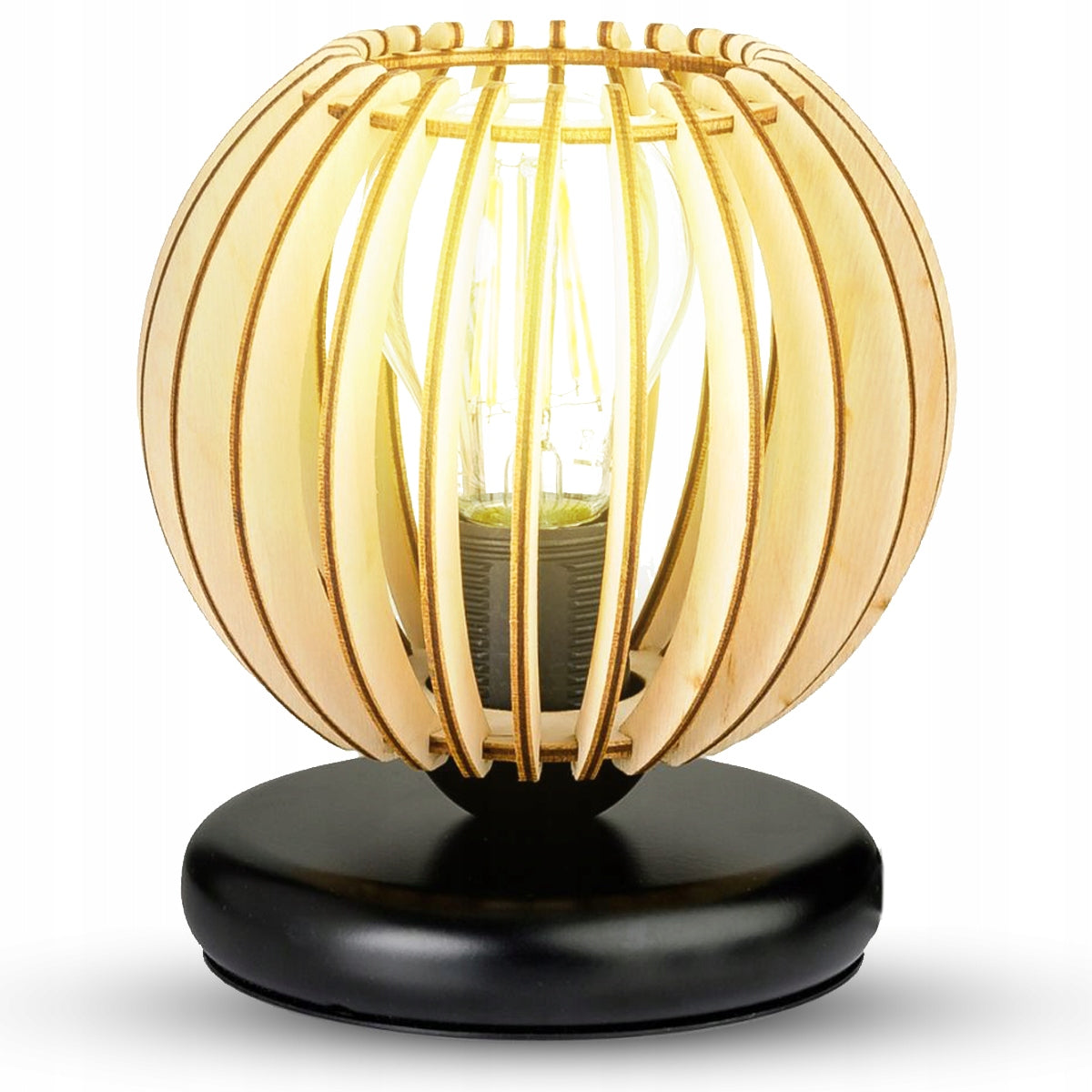 Naktinė lemputė Stalo lempa Medinis Loft Retro E27 Miegamajam Kištukinė