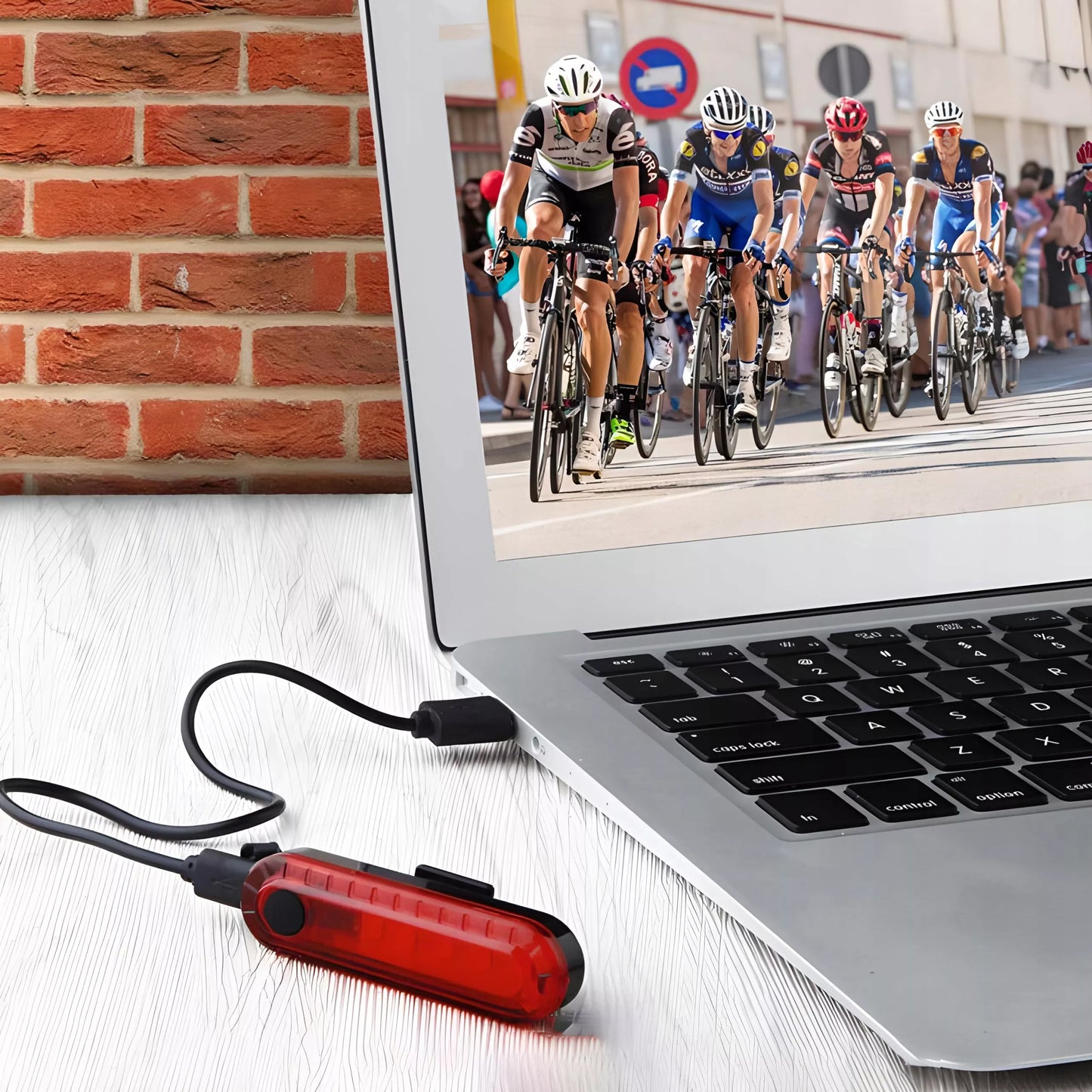 Dviračio žibintų rinkinys, priekinis + galinis ( USB ) 1600 lm