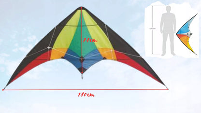 SPORTINIS PLAČIARAITIS SU 2 VIRVĖMIS 140X74CM DIDELIS SKRAIDYS GRAŽIAI SKRAIDO KAIP DRUGELIS