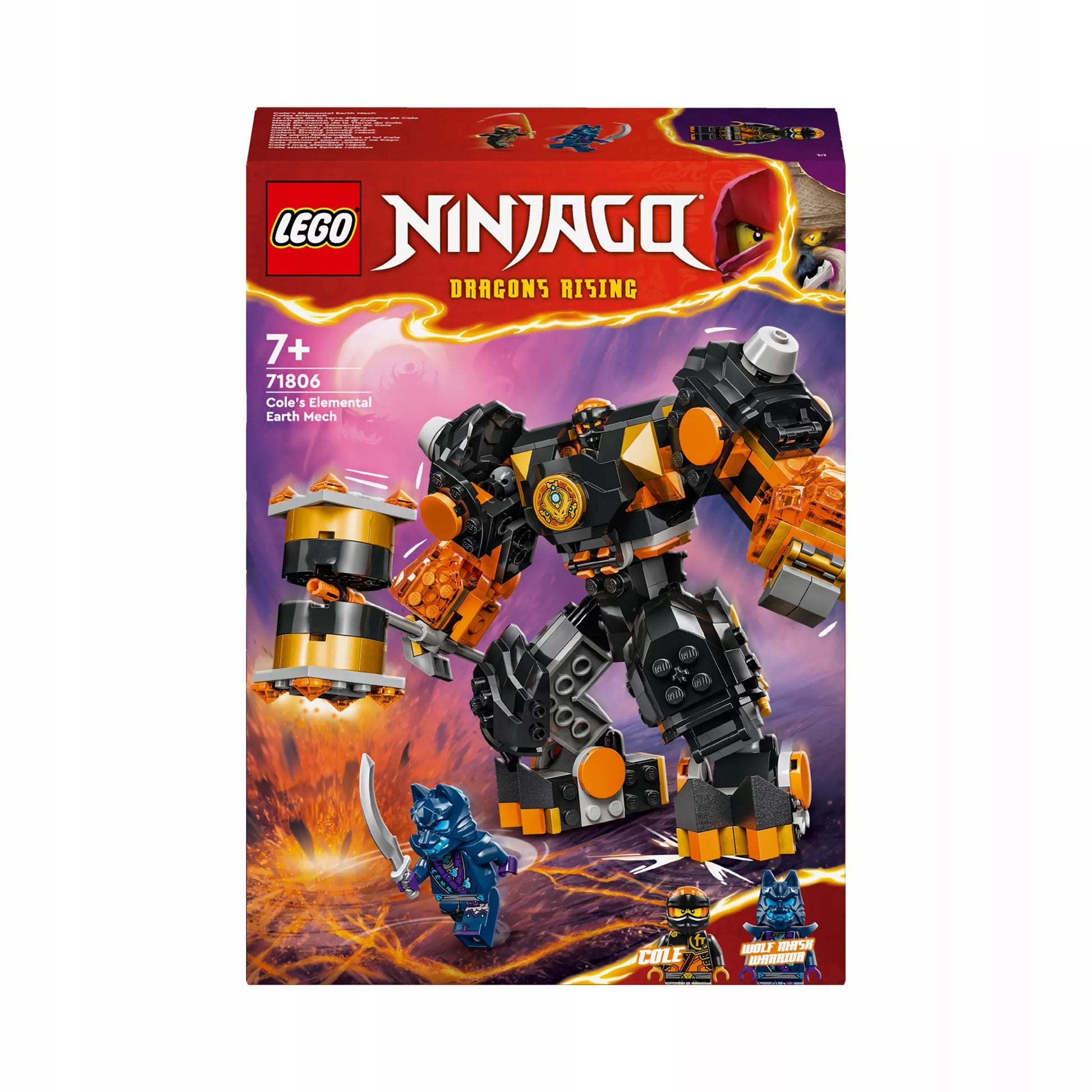 LEGO Ninjago Žemės stichijos Cole’o mech 71806 kaladėlės vaikams