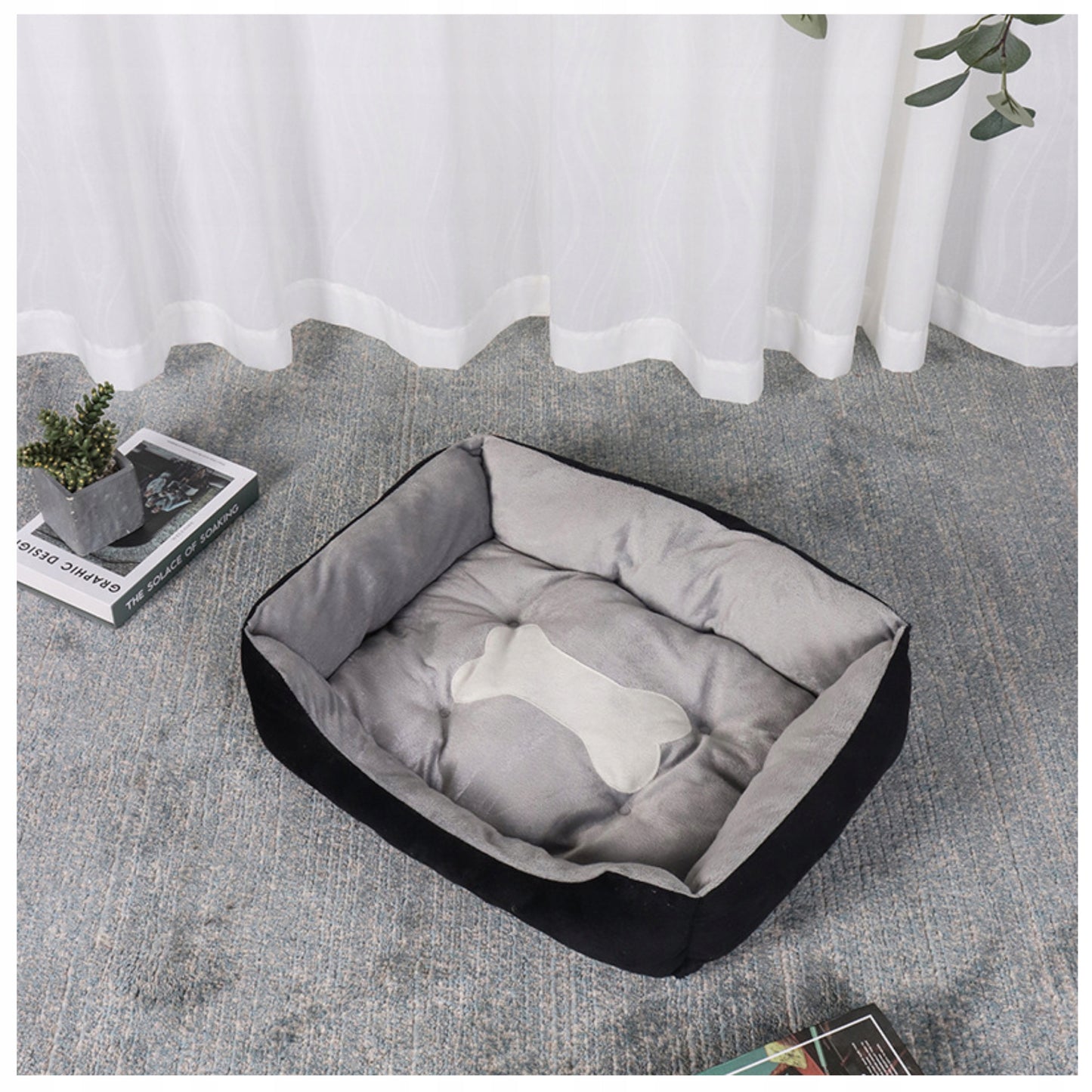 M 50x40cm nameltis miegojimo vieta šunims ir katėms kaulo formos