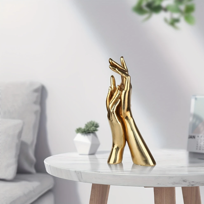 Golden Hands Sculpture
