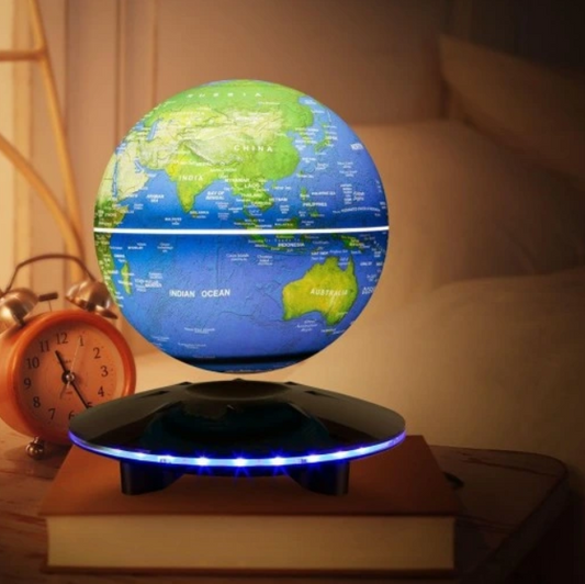 Levitating world globe