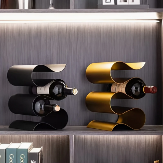 S-shaped wine bottle holder