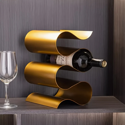 S-shaped wine bottle holder