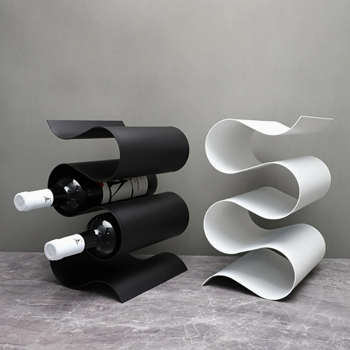 S-shaped wine bottle holder