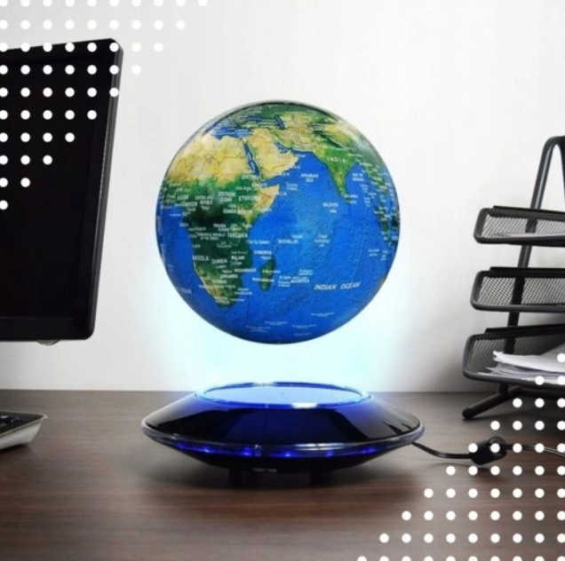 Levitating world globe