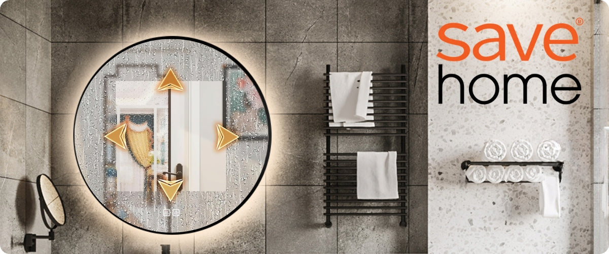 LED Vonios Veidrodis 60 cm – Apvalus, Juodas Metalinis Rėmas, Loft Stiliaus Premium