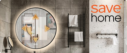 LED Vonios Veidrodis 60 cm – Apvalus, Juodas Metalinis Rėmas, Loft Stiliaus Premium
