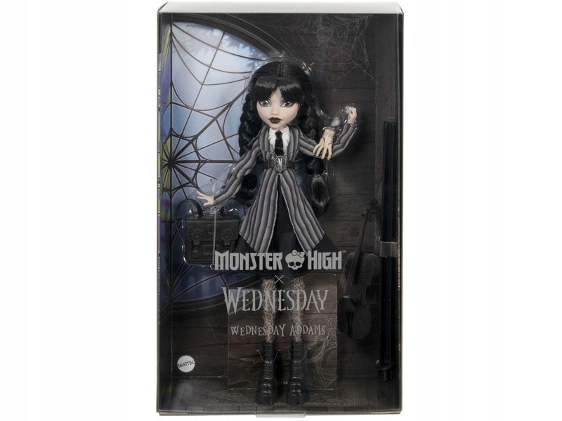 Lėlė Monster High WEDNESDAY Addams 30 cm Adamsų šeima NEVEMORE