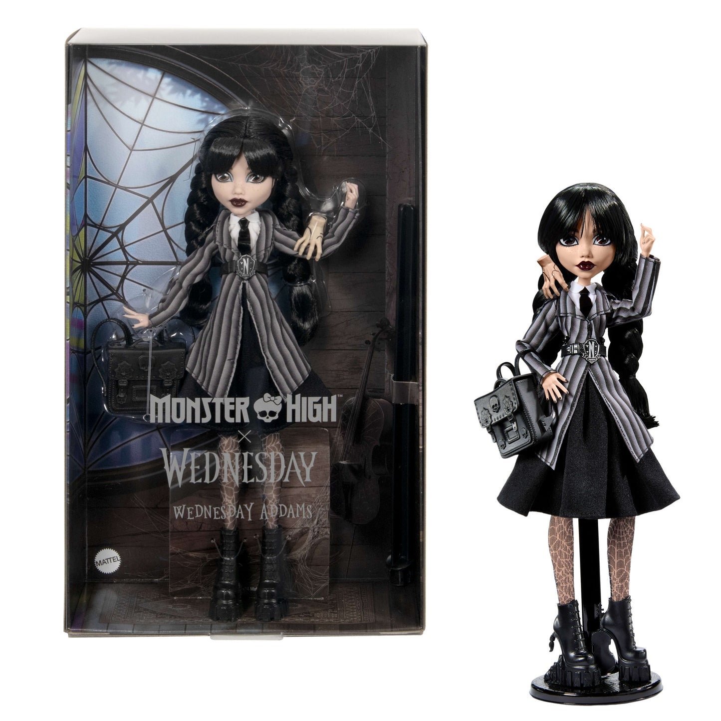 Lėlė Monster High WEDNESDAY Addams 30 cm Adamsų šeima NEVEMORE