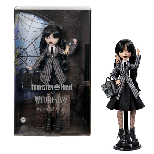 Lėlė Monster High WEDNESDAY Addams 30 cm Adamsų šeima NEVEMORE