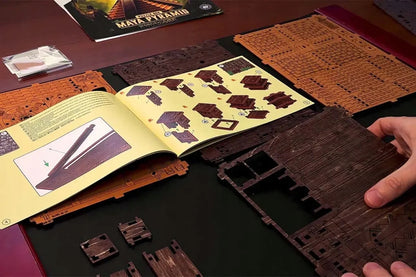 Galvosūkis Majų piramidė Escape Room dėžutė Medinės 3D dėlionės Wooden.City
