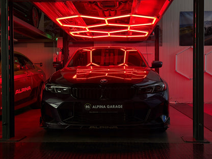 LED lempa HEXAGON RGB 180W Panelinis apšvietimas dirbtuvėms, namams + programėlės ir pultelio valdymas