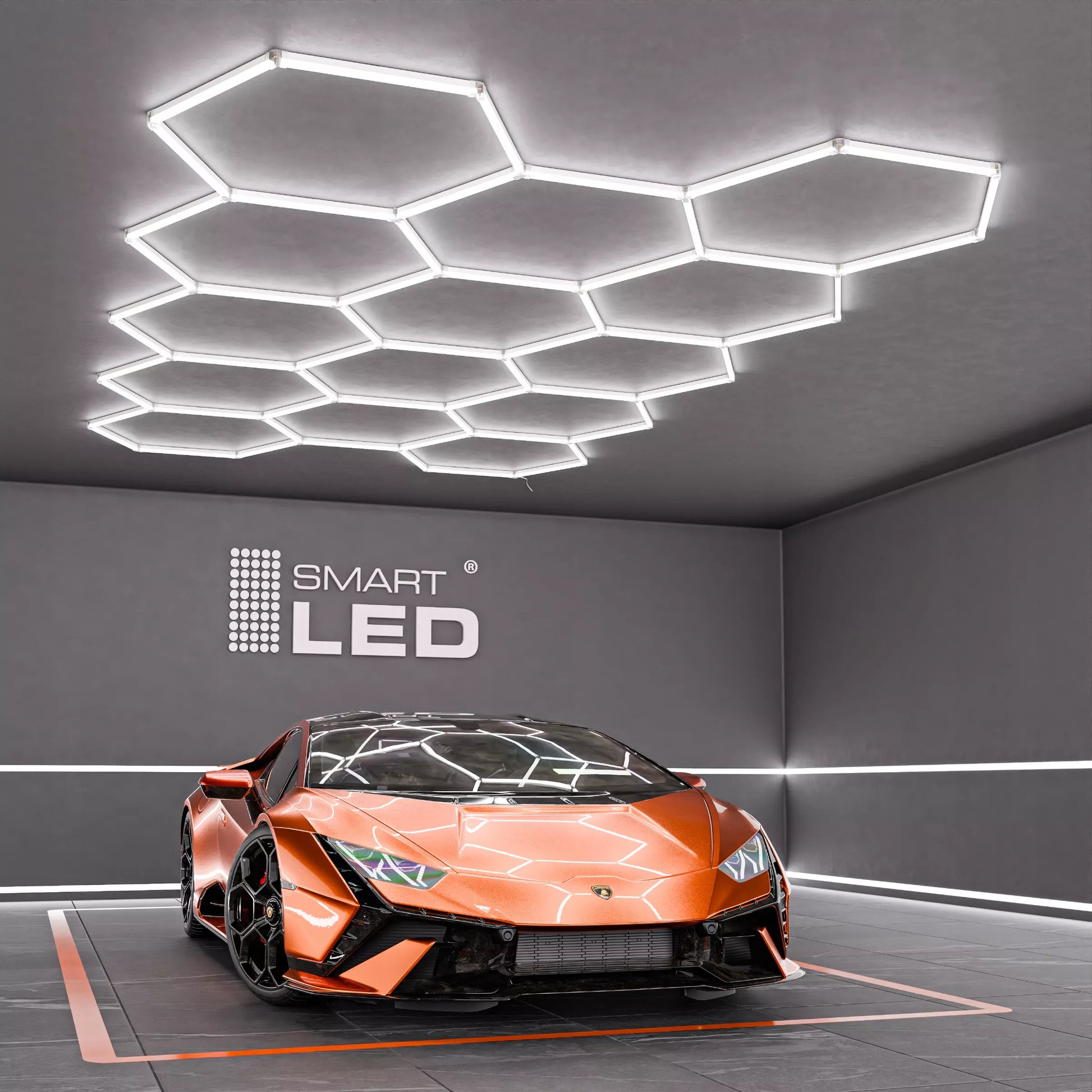 LED Šešiakampė Lubų Lempa 522x298 cm Panelė Apšvietimas Garažui , Dirbtuvėms