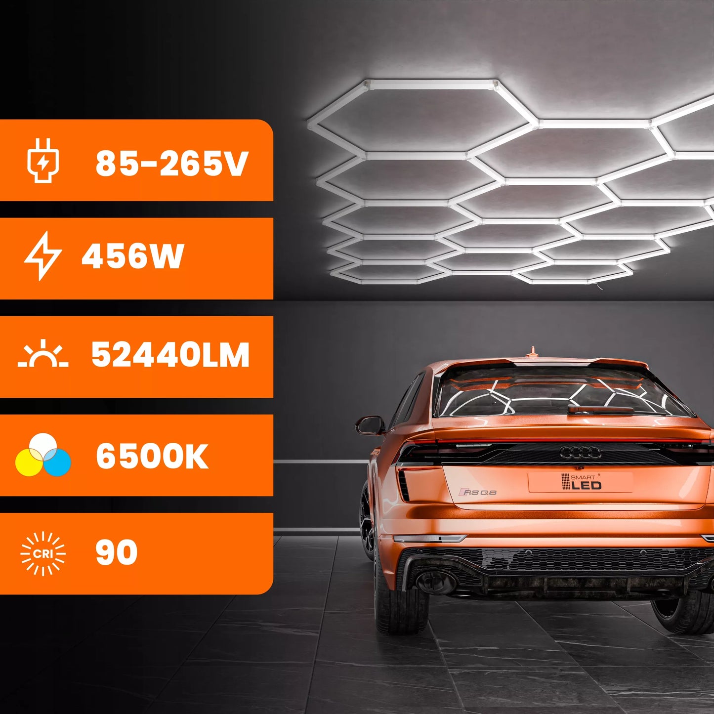 LED Šešiakampė Lubų Lempa 522x298 cm Panelė Apšvietimas Garažui , Dirbtuvėms