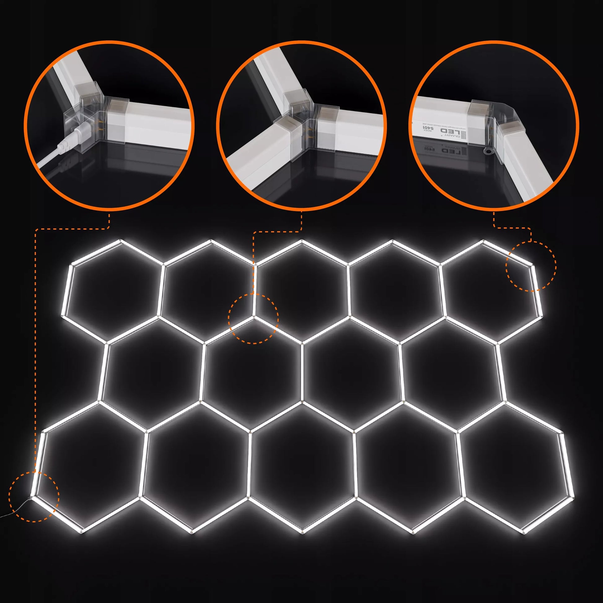 LED Šešiakampė Lubų Lempa 522x298 cm Panelė Apšvietimas Garažui , Dirbtuvėms
