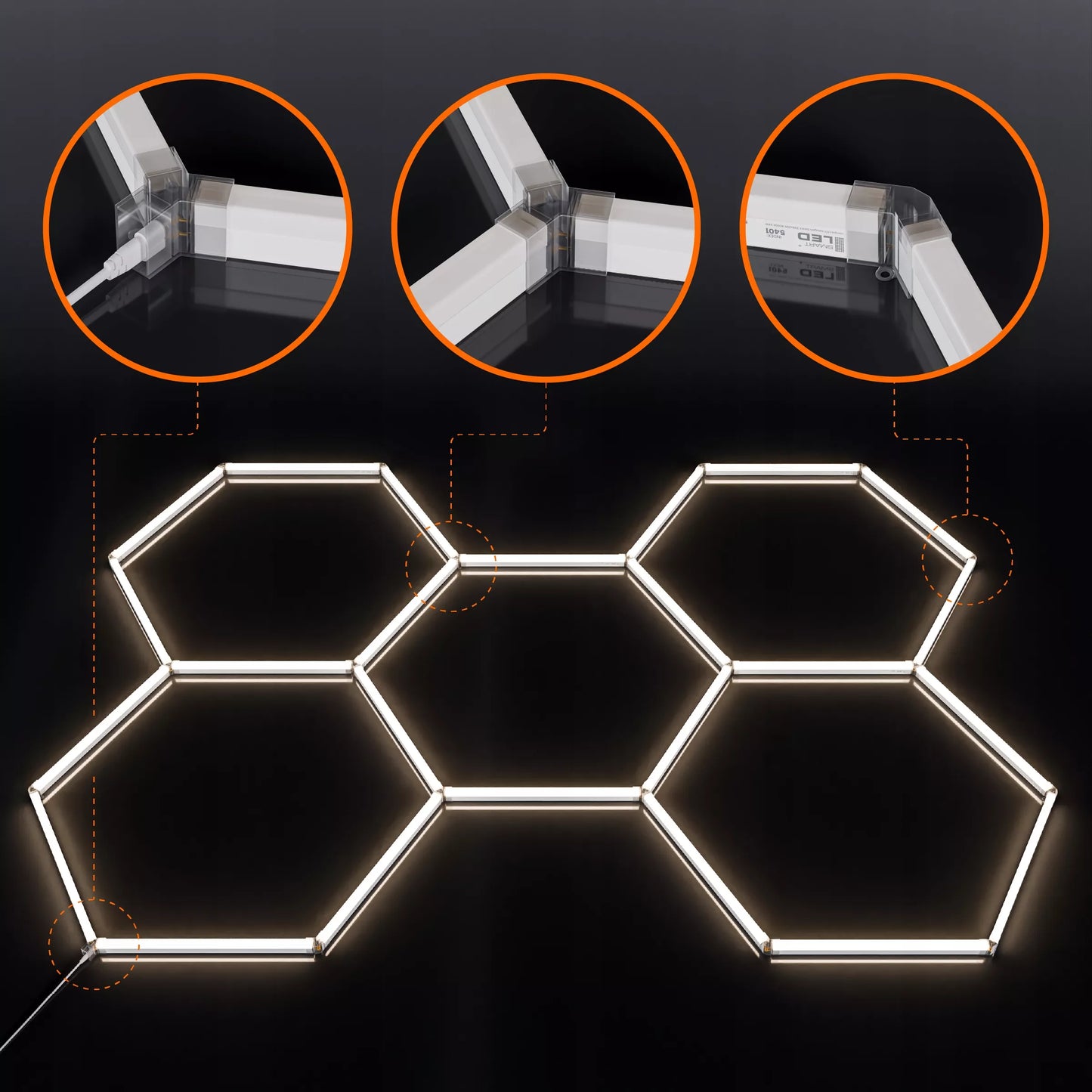 LED šviestuvas Šešiakampis Lubinis Panelė Apšvietimas Garažui, Dirbtuvėms 298x209 cm