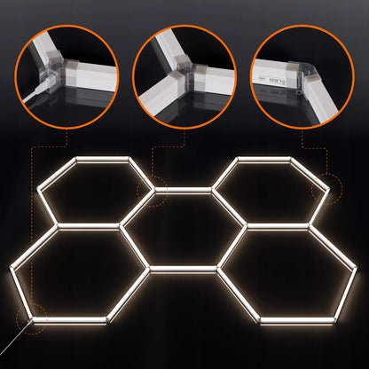 LED šviestuvas Šešiakampis Lubinis Panelė Apšvietimas Garažui, Dirbtuvėms 298x209 cm