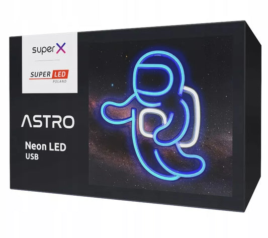 Neoninė LED lempa ant sienos, Astronautas, naktinė lemputė USB 5V