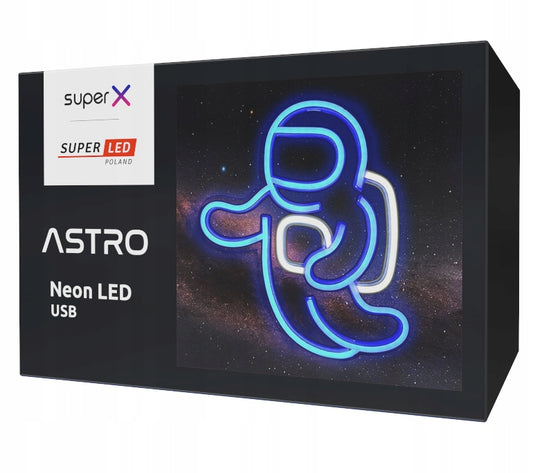 Neoninė LED lempa ant sienos, Astronautas, naktinė lemputė USB 5V SuperLED