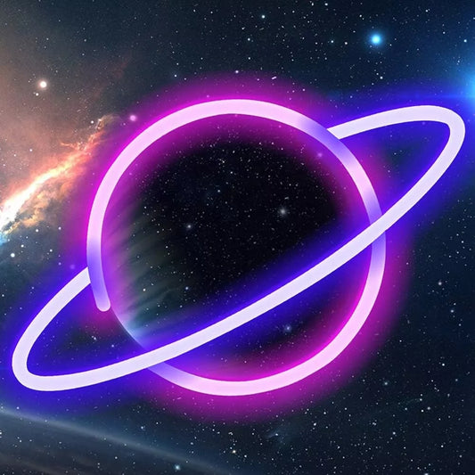 LED neoninė sieninė lempa „Planeta Jupiter“ – naktinė lemputė, USB 5V