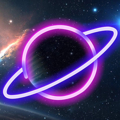 Neoninė LED sieninė lempa Naktinė lemputė Planeta Jupiter USB 5V SuperLED