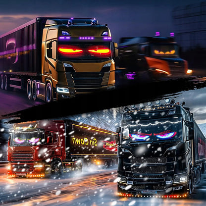 Automobilinė LED juosta velnio akys sunkvežimiui TIR su dėklu
