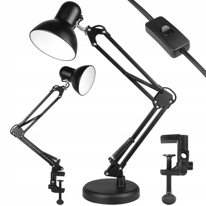 LED stalinė lempa, reguliuojama, juoda, su spaustuku