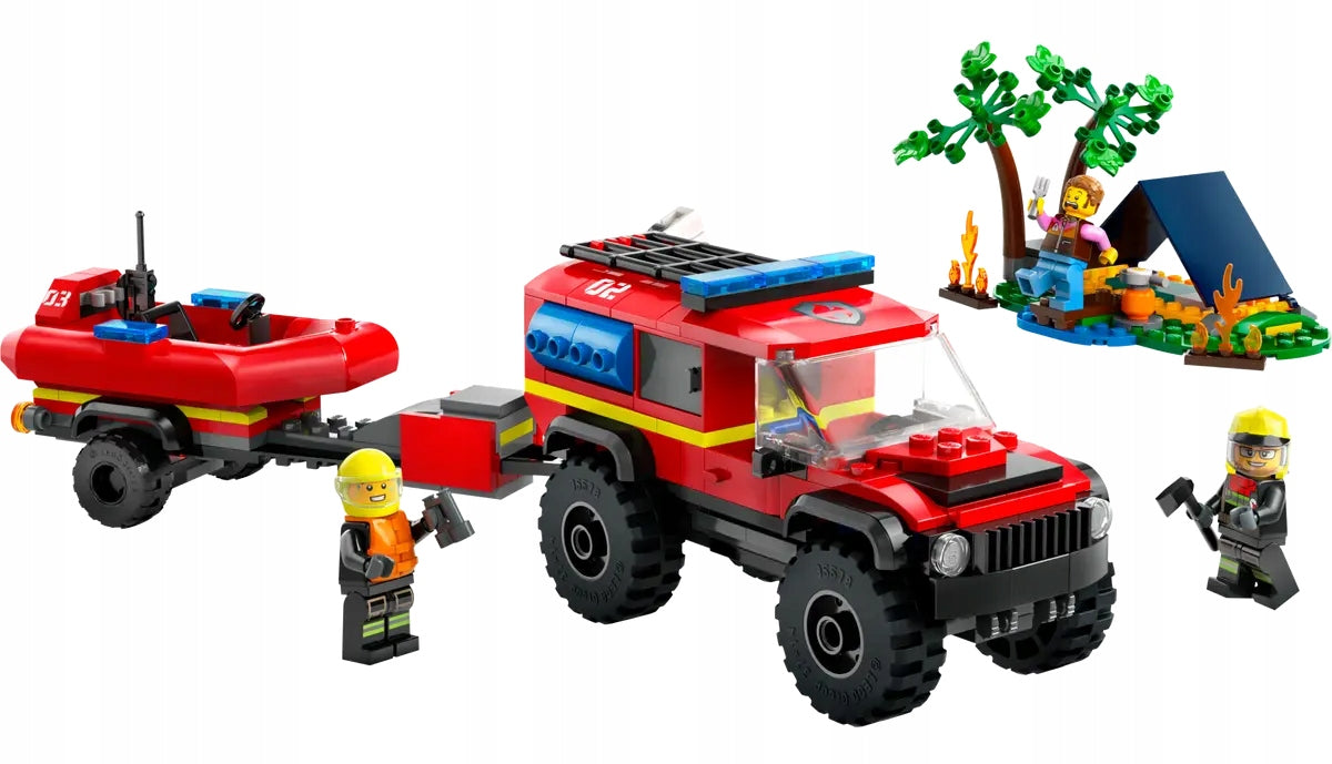 Lego City - Visureigis Gaisrinis Automobilis Su Gelbėjimo Valtimi - 60412