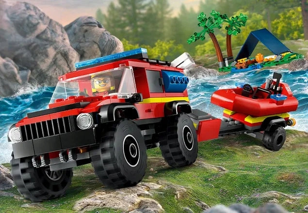 Lego City - Visureigis Gaisrinis Automobilis Su Gelbėjimo Valtimi - 60412