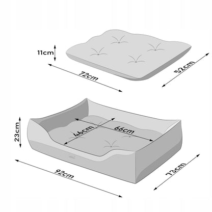 Didelė tvirta šunų lova XL 92x73 cm sofa-gultas Labradorui