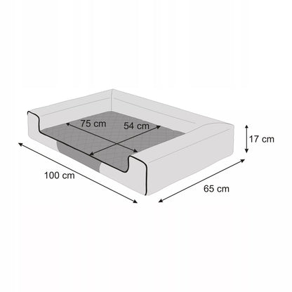 Šuns lova, Sofa Vandeniui atspari Nuimamas užvalkalas XL 100x65 cm