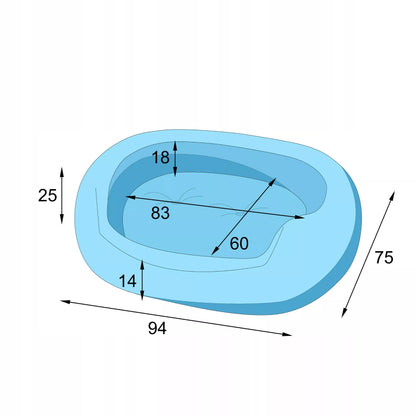 Šunų guolis - Lovelė vidutinio dydžio šuniui 94x75 cm - Nuimamas čiužinys