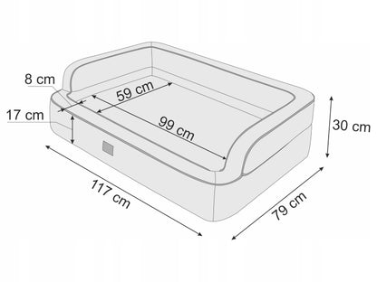 Šunų guolis - sofa, šunų lovelė - atspari vandeniui - XXL 117x79 cm