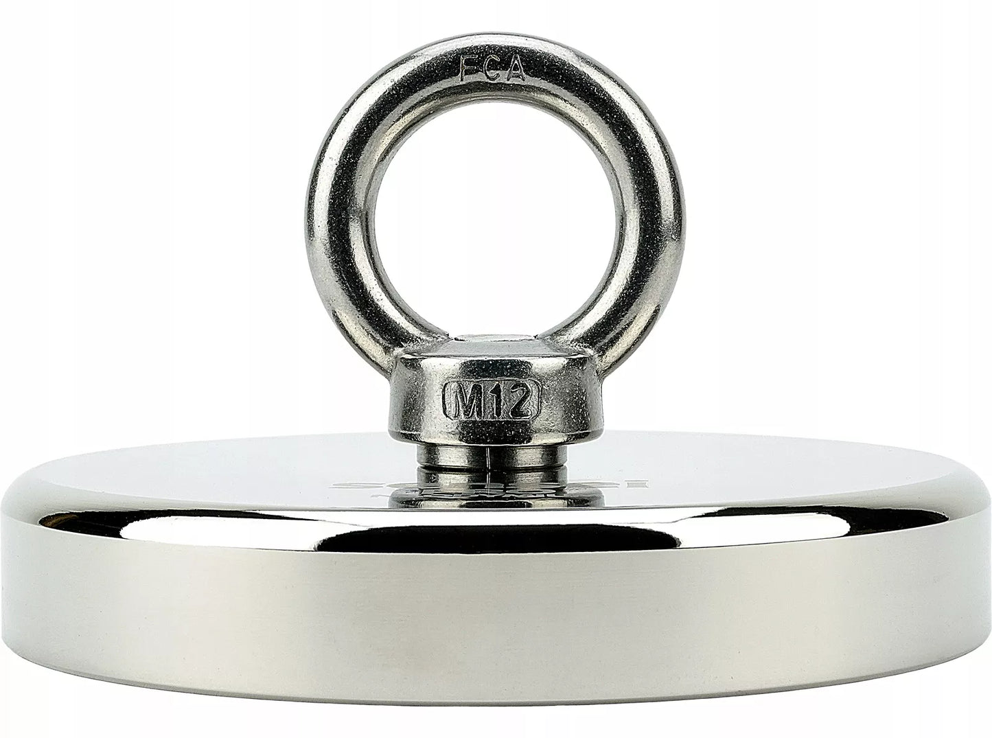 Neodiminis magnetas 600 kg / Ø120 mm, Galingas N52 laikiklis korpuse, M12 sriegis