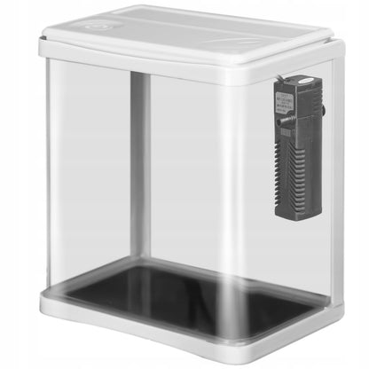 MAŽAS AKVARIUMAS SU ĮRANGA FILTRAS SU AERATORIUMI + APŠVIETIMAS 3L