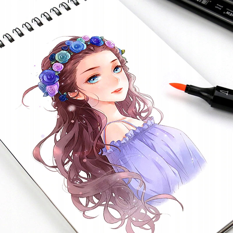 Alkoholiniai markeriai 168 vnt. Dvipusiai Pro markeriai + krepšys