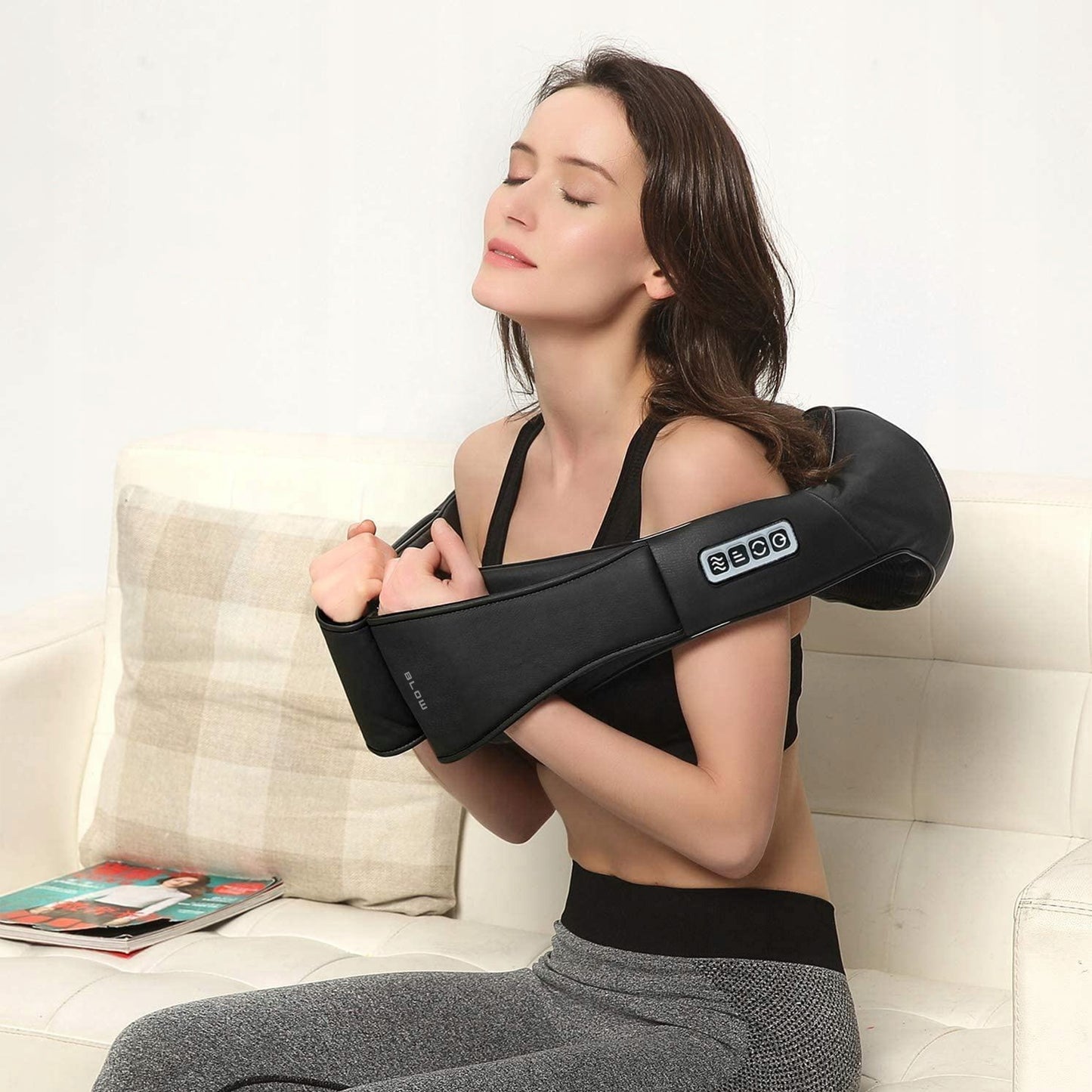 Shiatsu masažuoklis, masažinė pagalvėlė kaklui, nugarai, petims, kojoms, kūnui, su šildymu